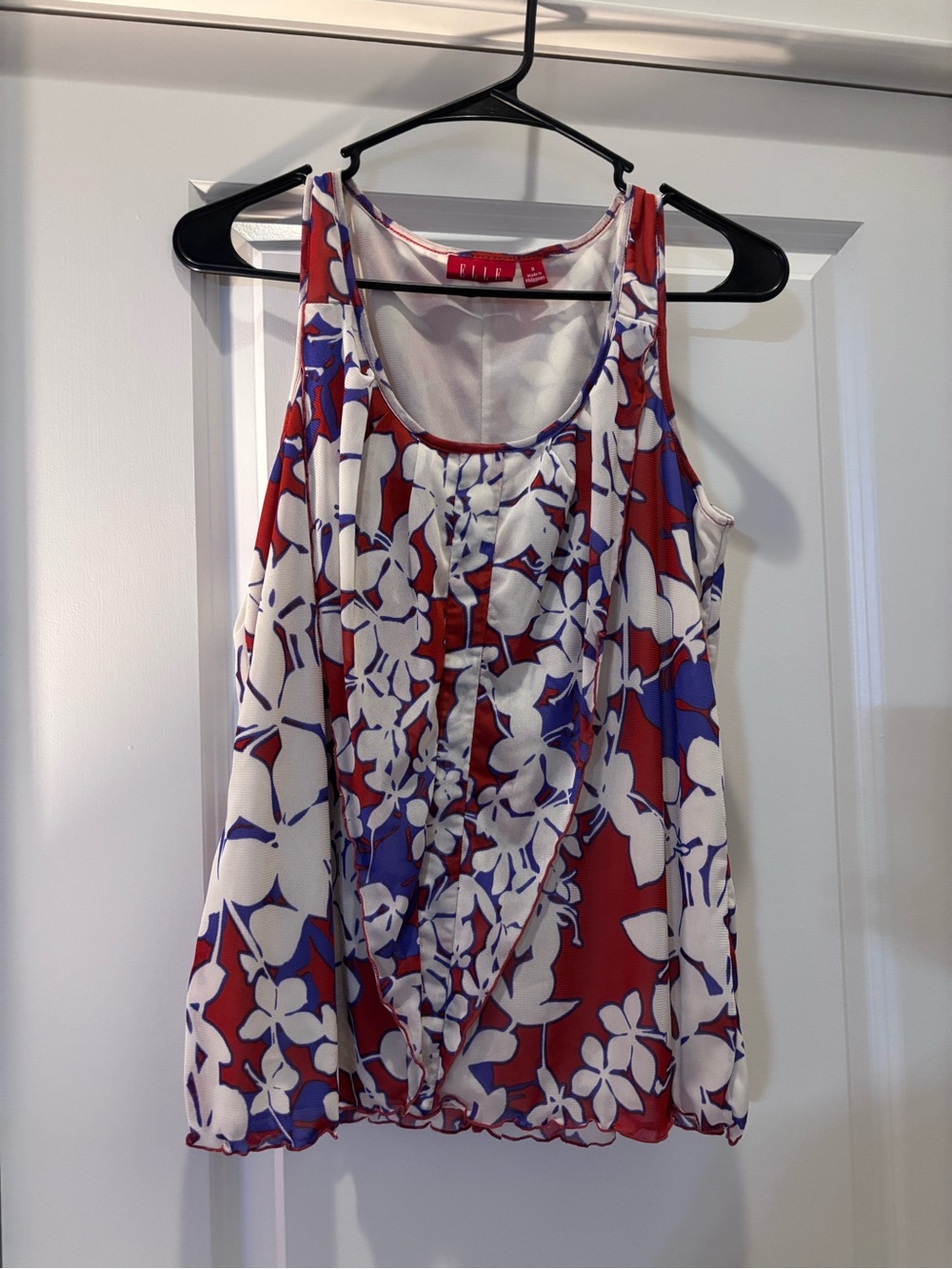 Elle Red White and Purple Floral Sleeveless Camisole